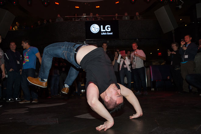 LG party breakdancing