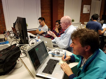 hacker team working at 2016 Dallas hackathon