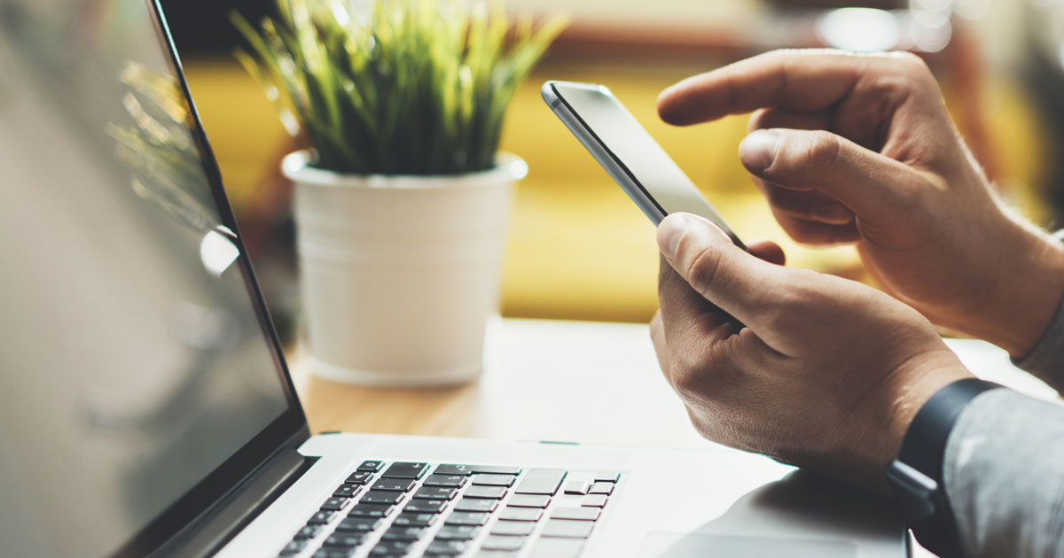 photo of phone and laptop